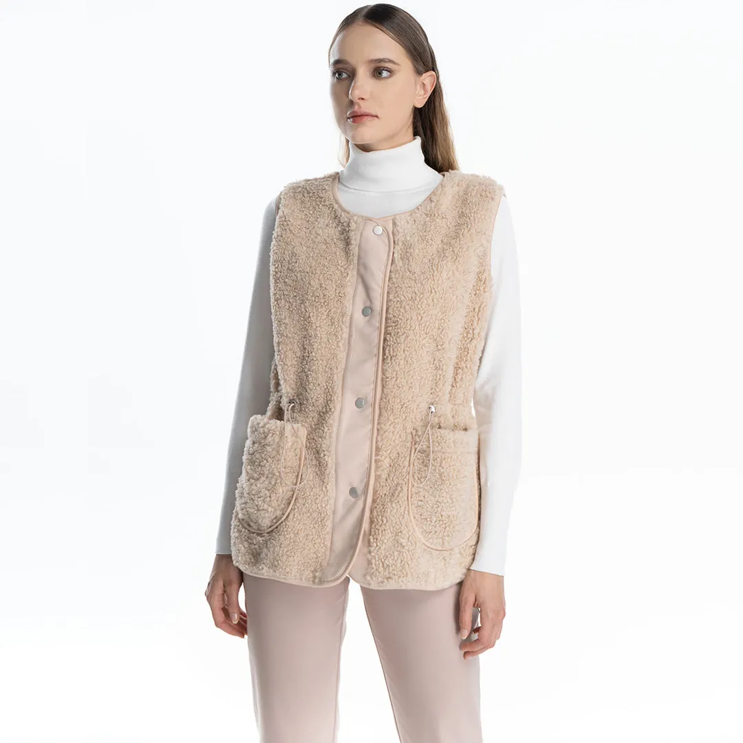 Faux Sheep Fur Hem Vest