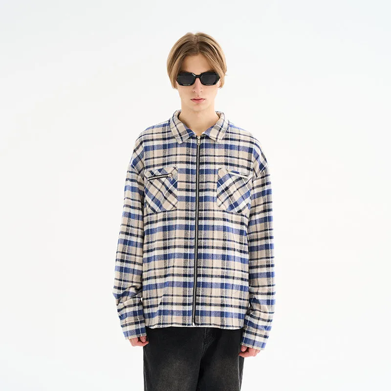 Flannel Logo Zipper Heavy Sweater