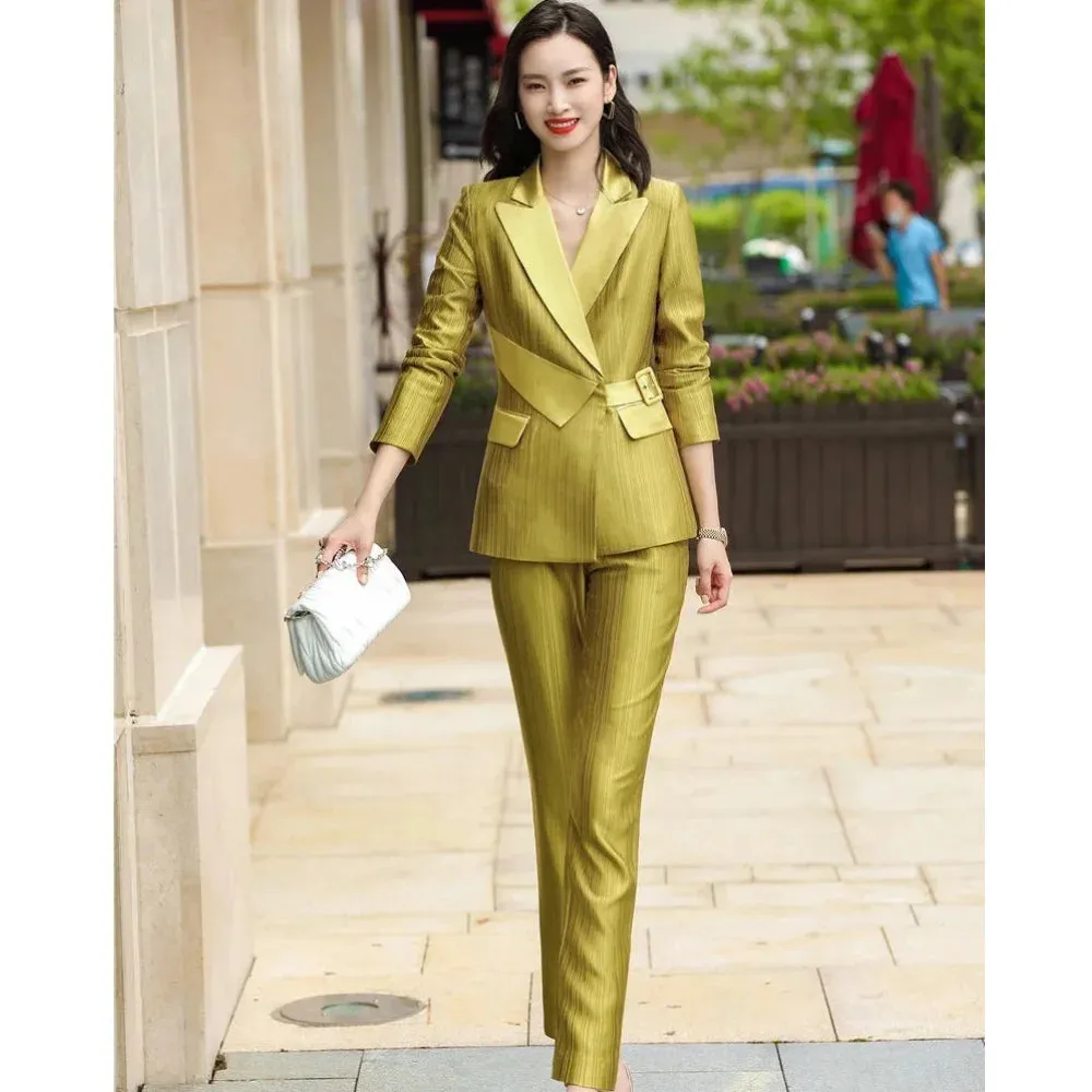 Formal Women's Business Blazer Pants Office Suit