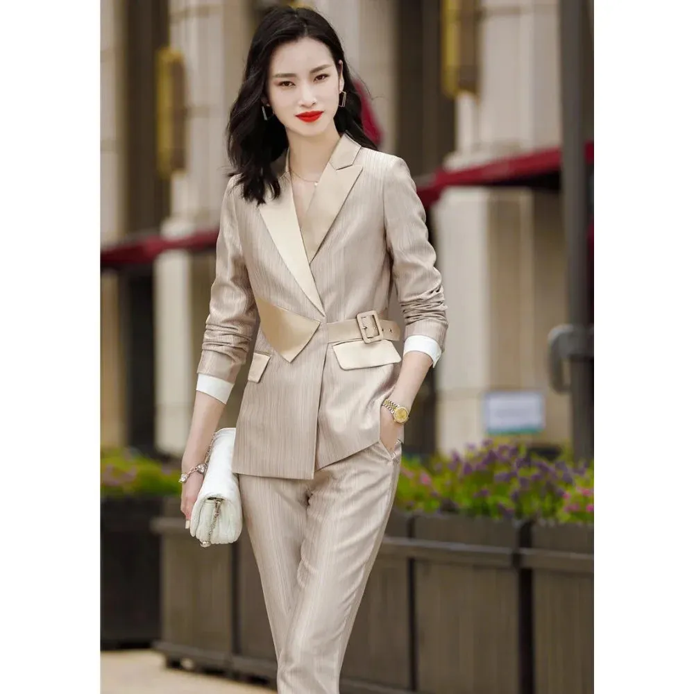 Formal Women's Business Blazer Pants Office Suit