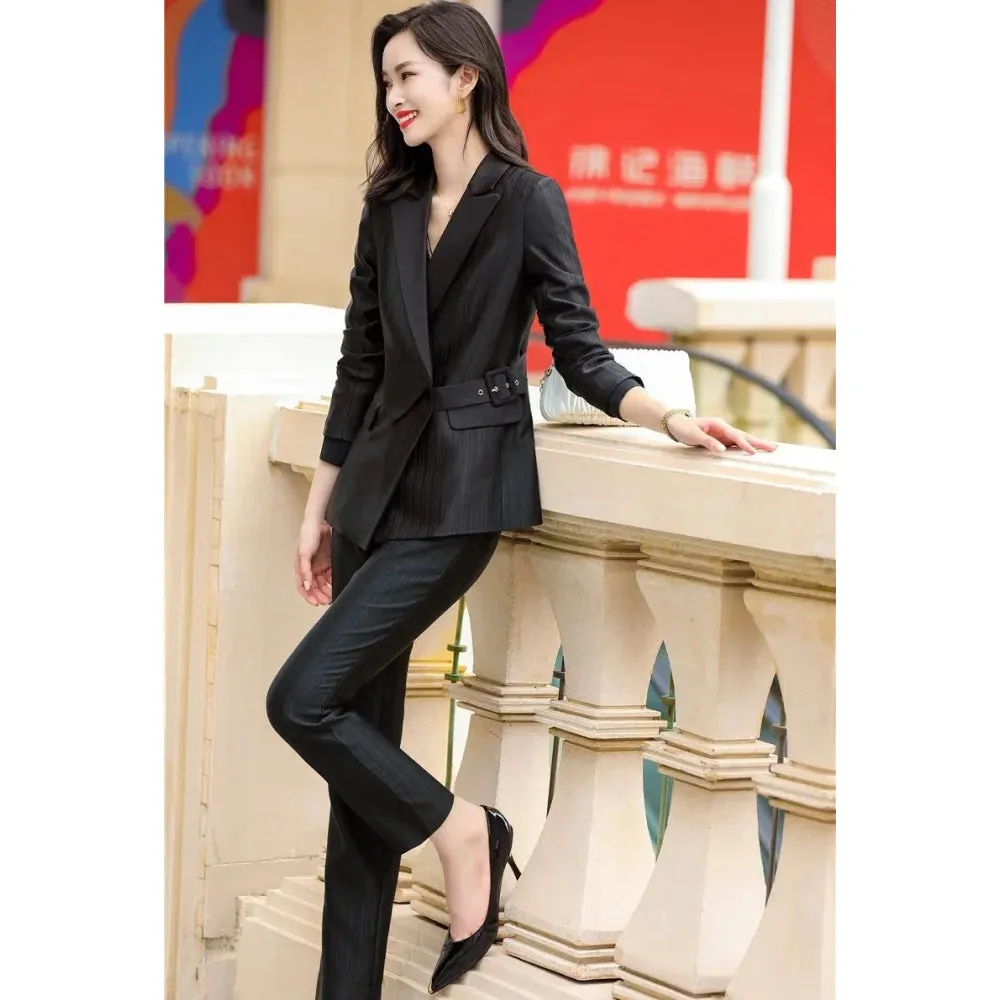 Formal Women's Business Blazer Pants Office Suit