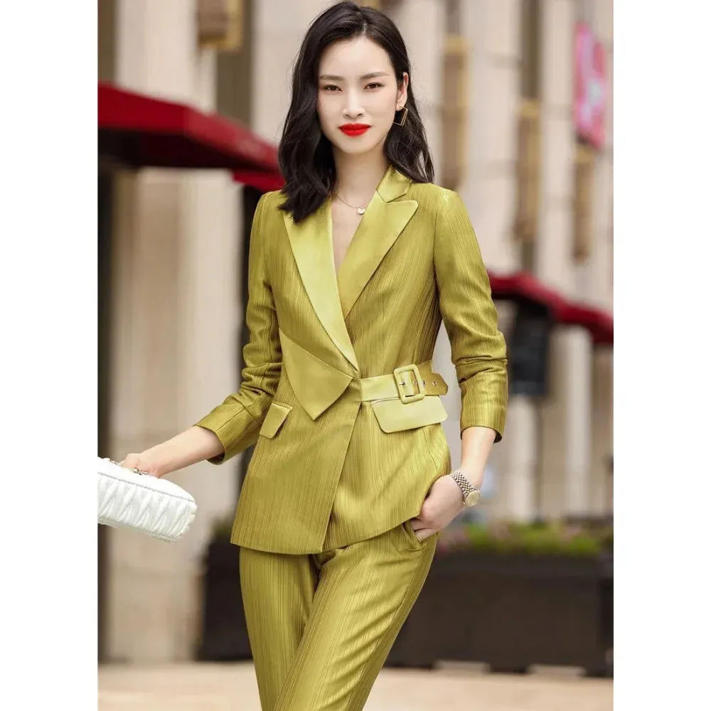 Formal Women's Business Blazer Pants Office Suit