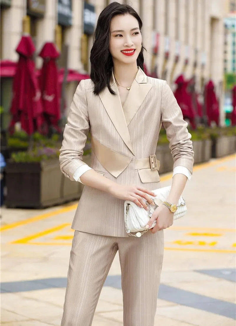 Formal Women's Business Blazer Pants Office Suit