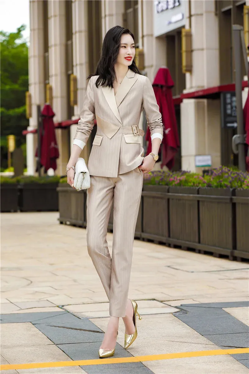 Formal Women's Business Blazer Pants Office Suit