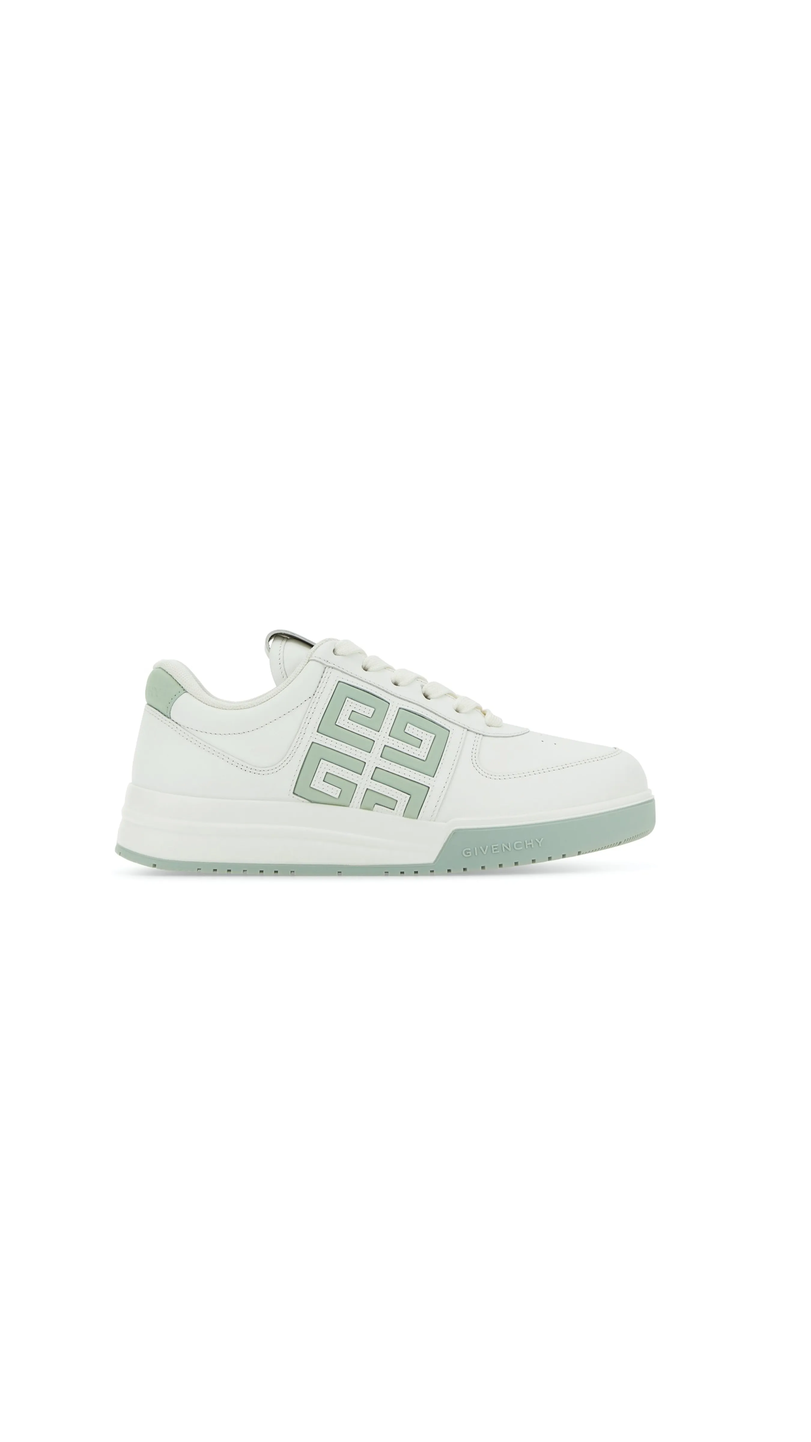 G4 Leather Sneakers in White/Green