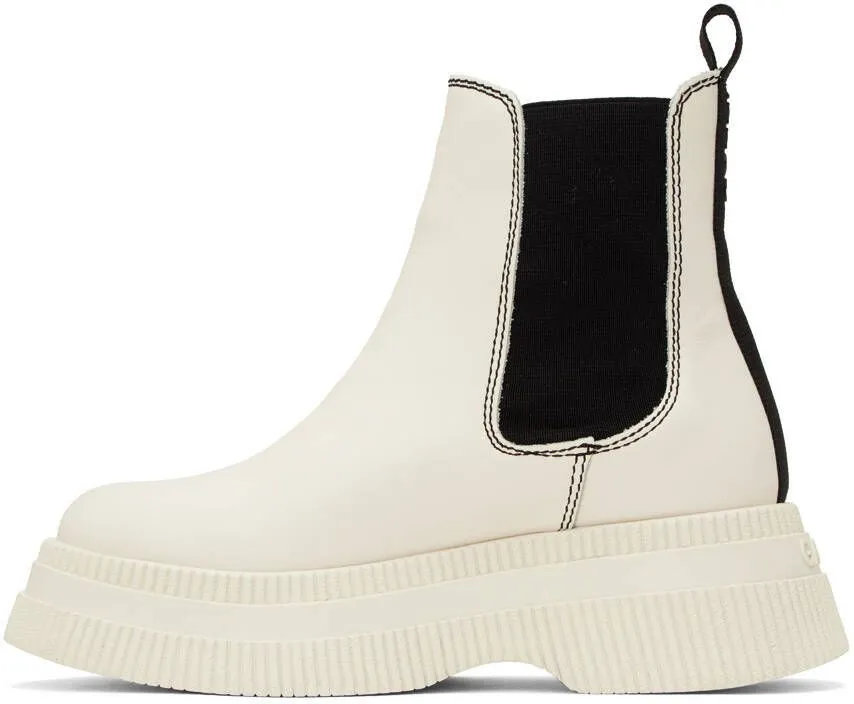 GANNI White Creepers Chelsea Boots