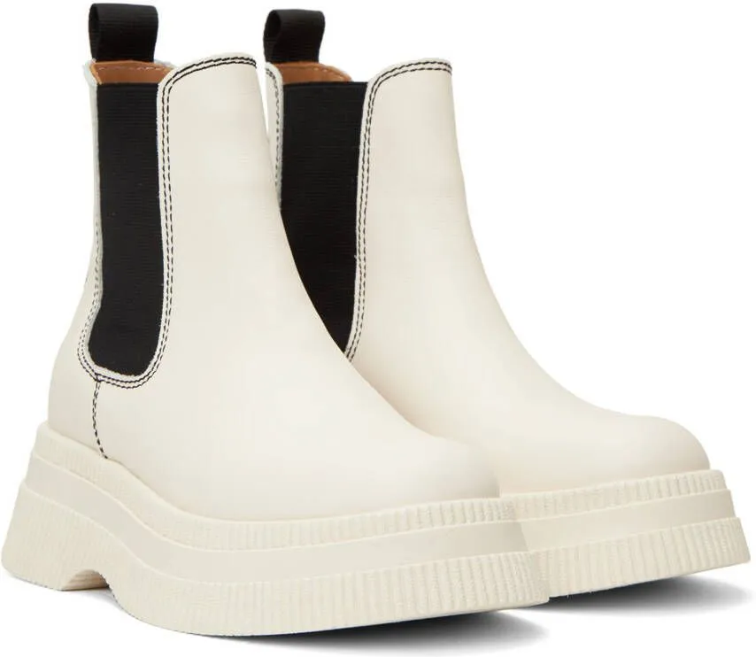 GANNI White Creepers Chelsea Boots