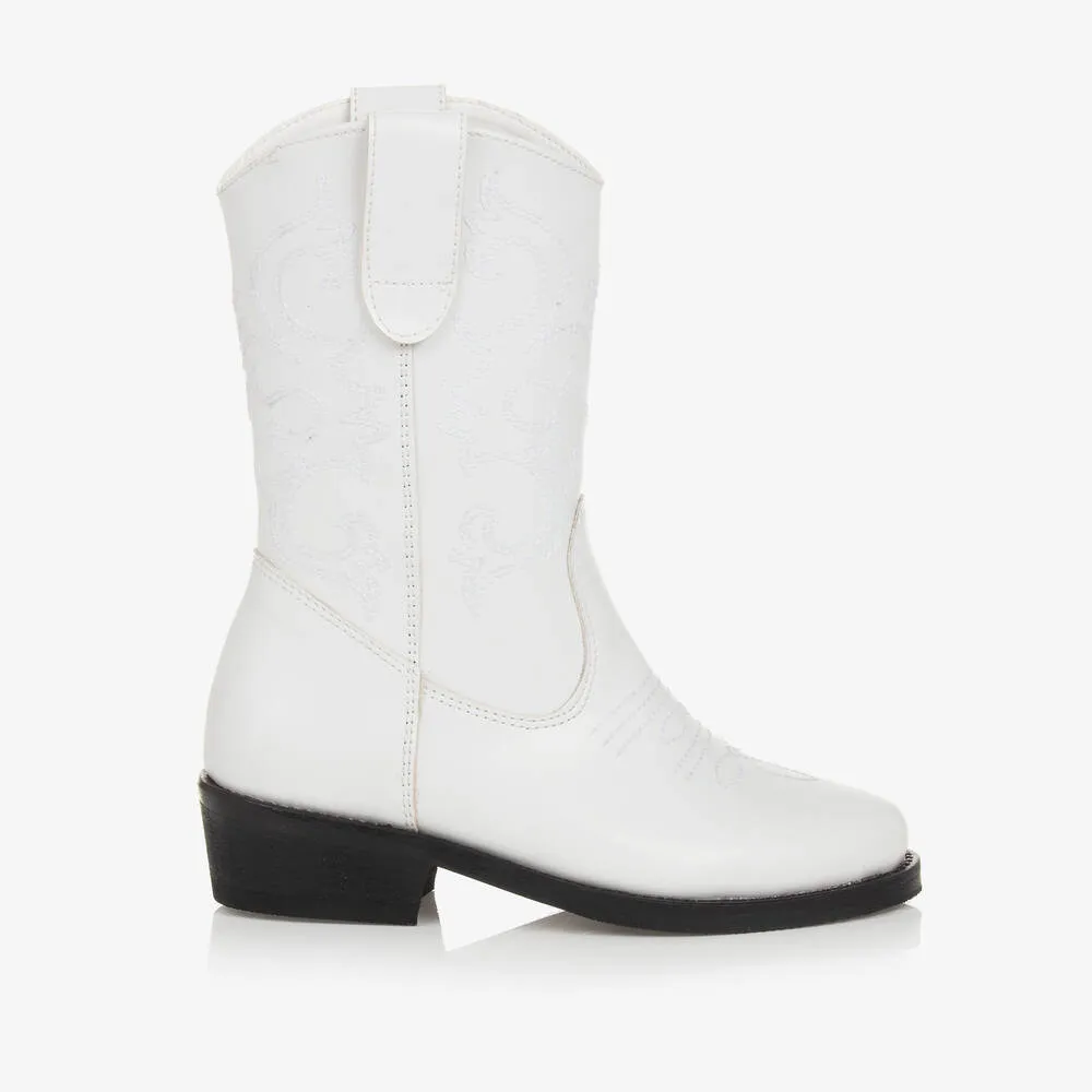 Girls White Cowboy Boots