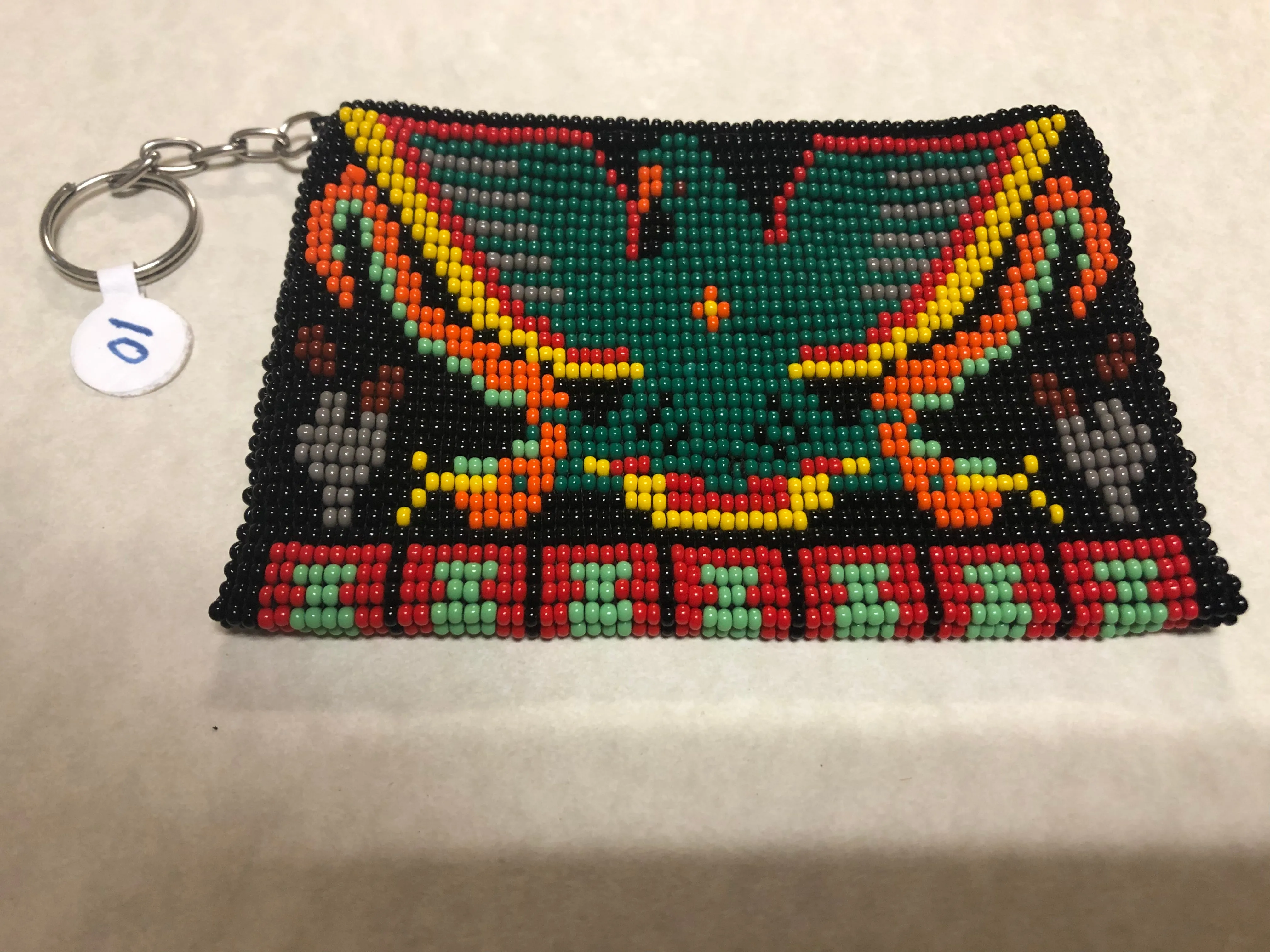 Guatemalan handcrafted glass seed beads change purse