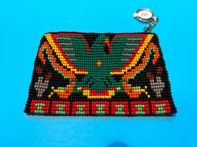 Guatemalan handcrafted glass seed beads change purse