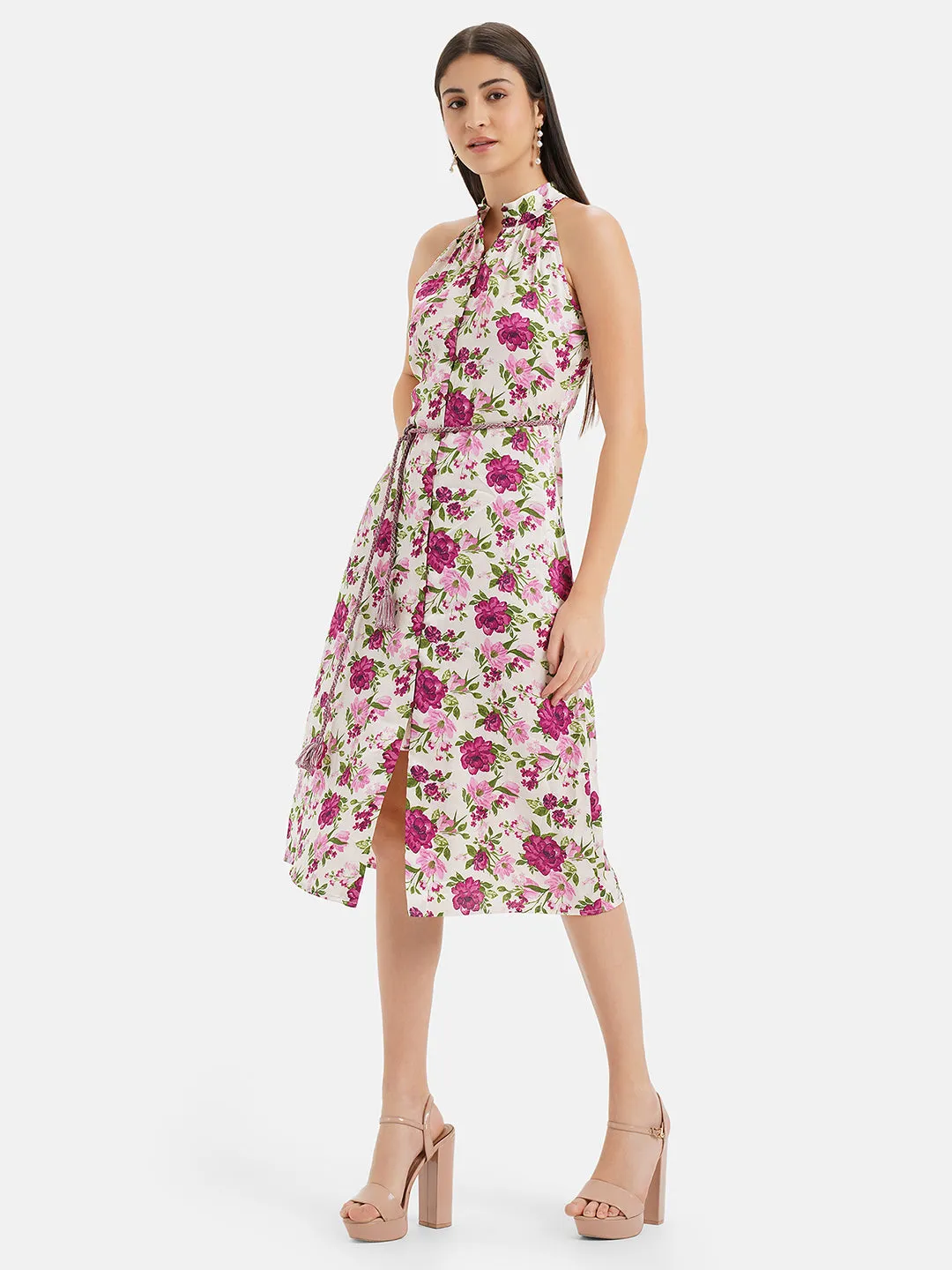 Halter Neck Printed Dress