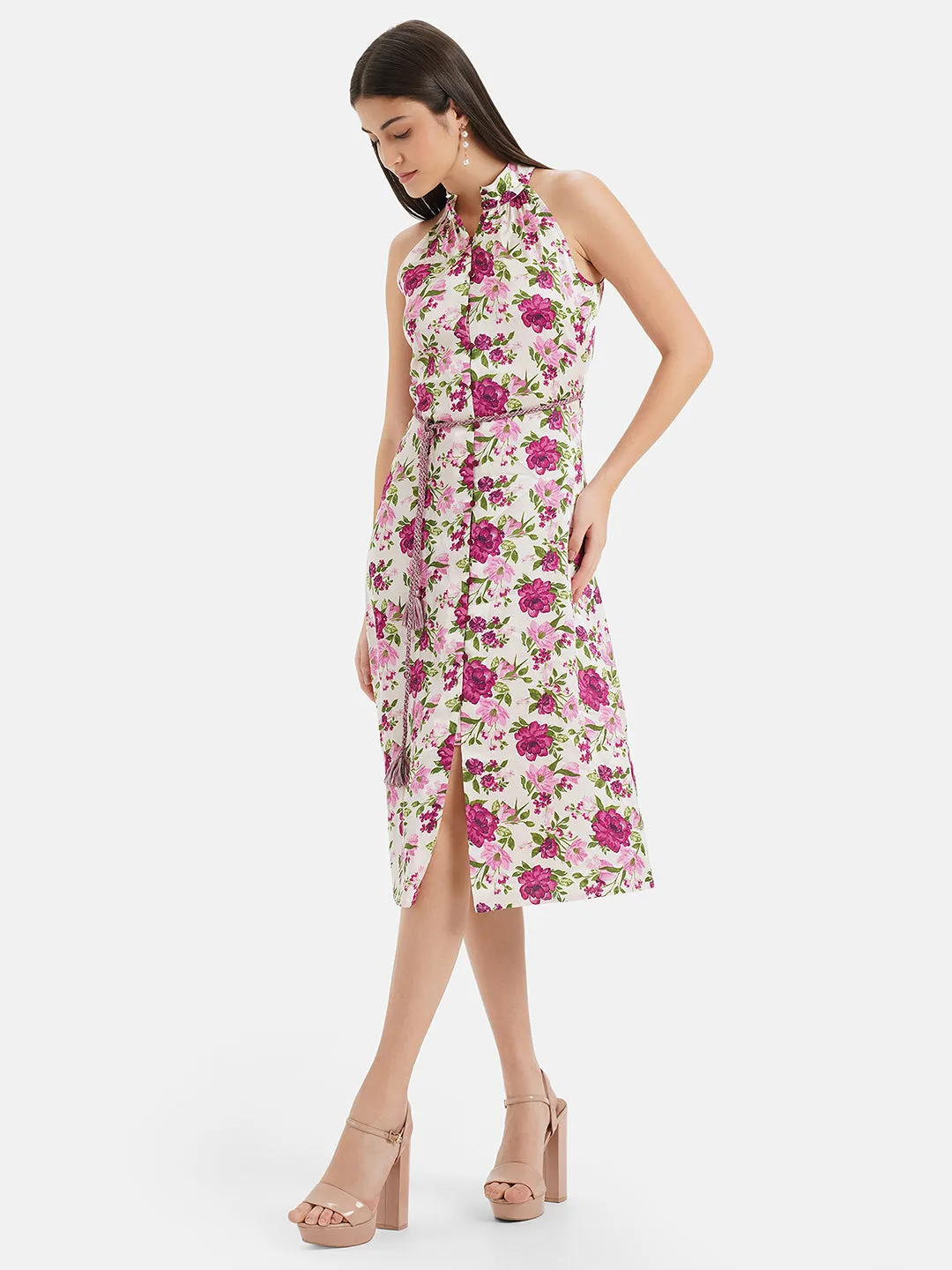 Halter Neck Printed Dress