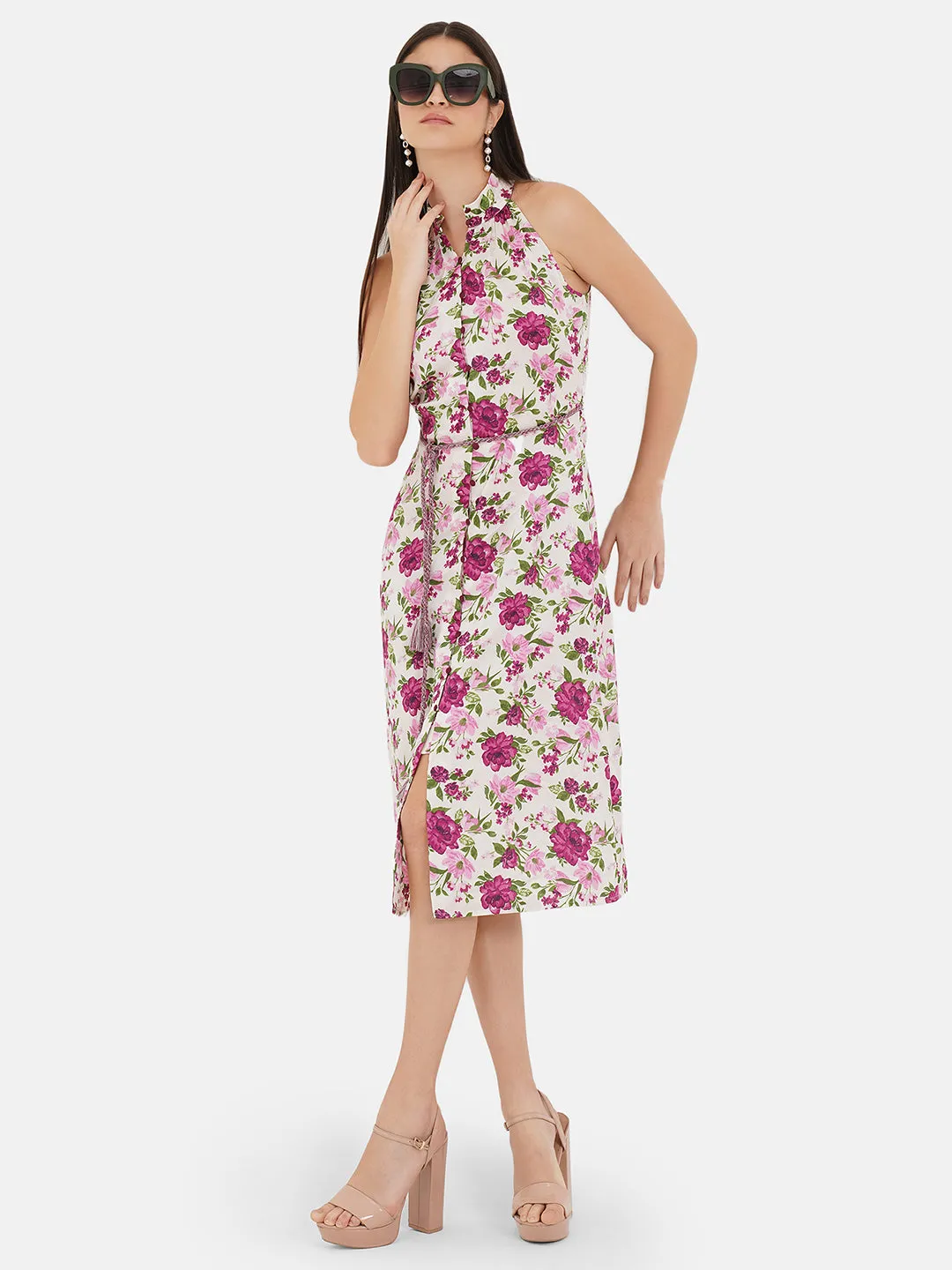 Halter Neck Printed Dress