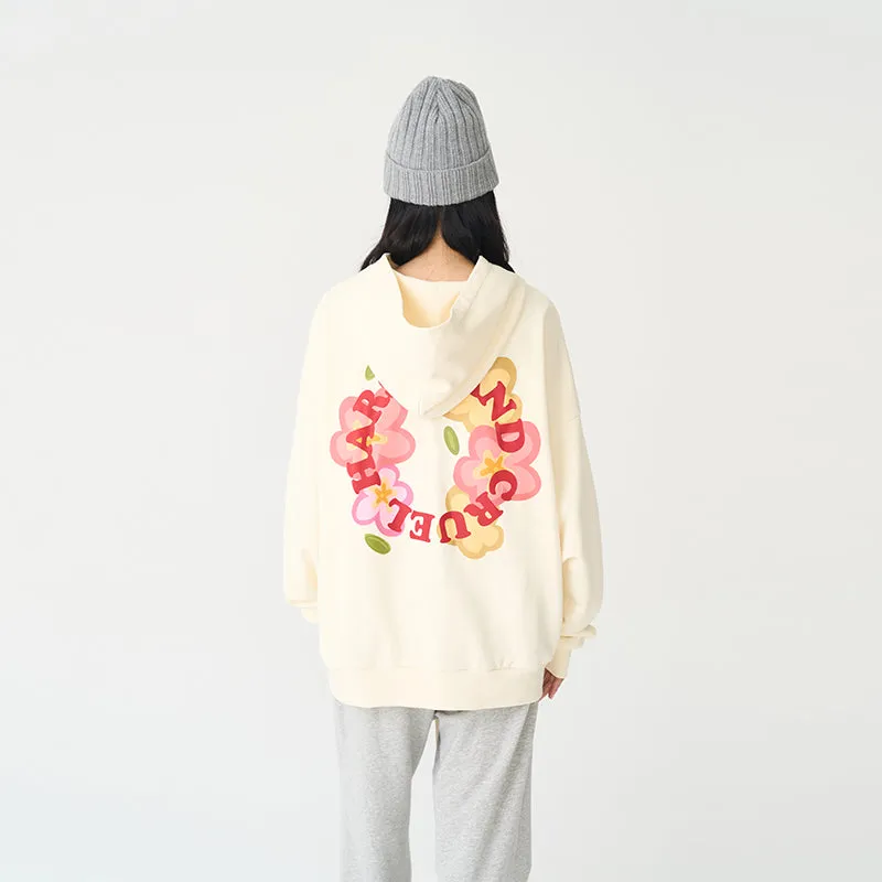 Handpainted Flowers Ring Printed Sweater