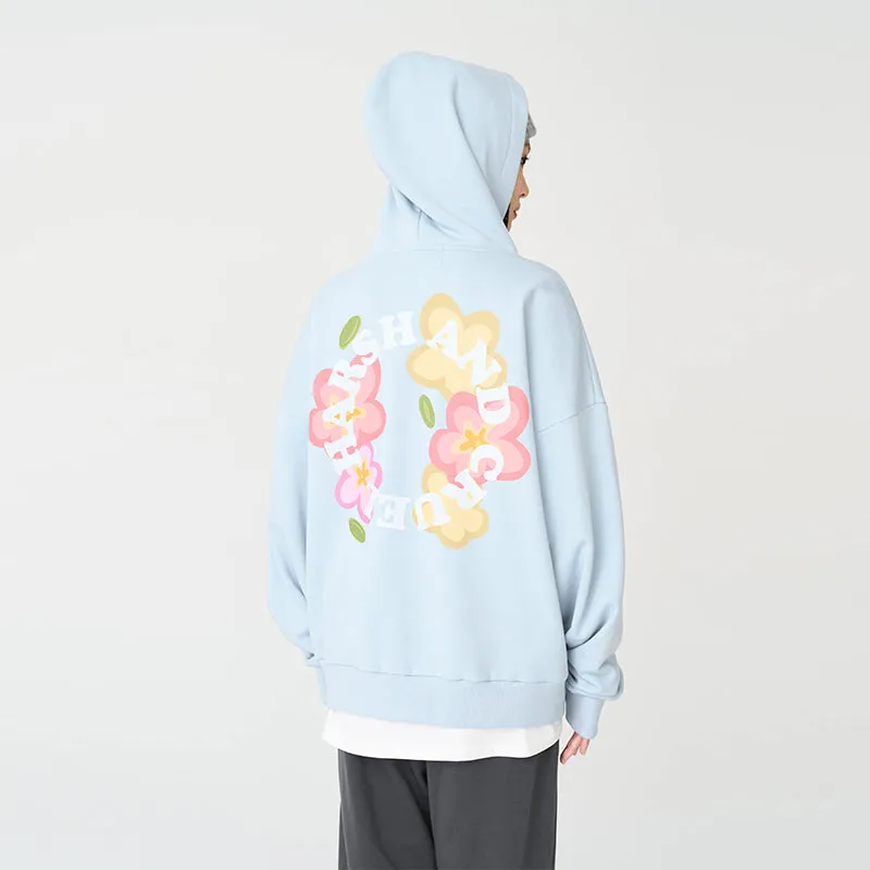 Handpainted Flowers Ring Printed Sweater