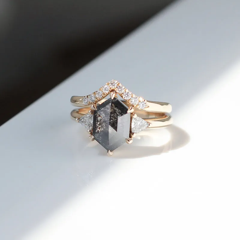 Hexagon Black Diamond Ring