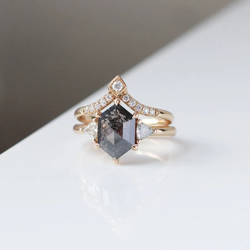 Hexagon Black Diamond Ring