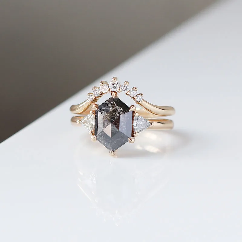 Hexagon Black Diamond Ring