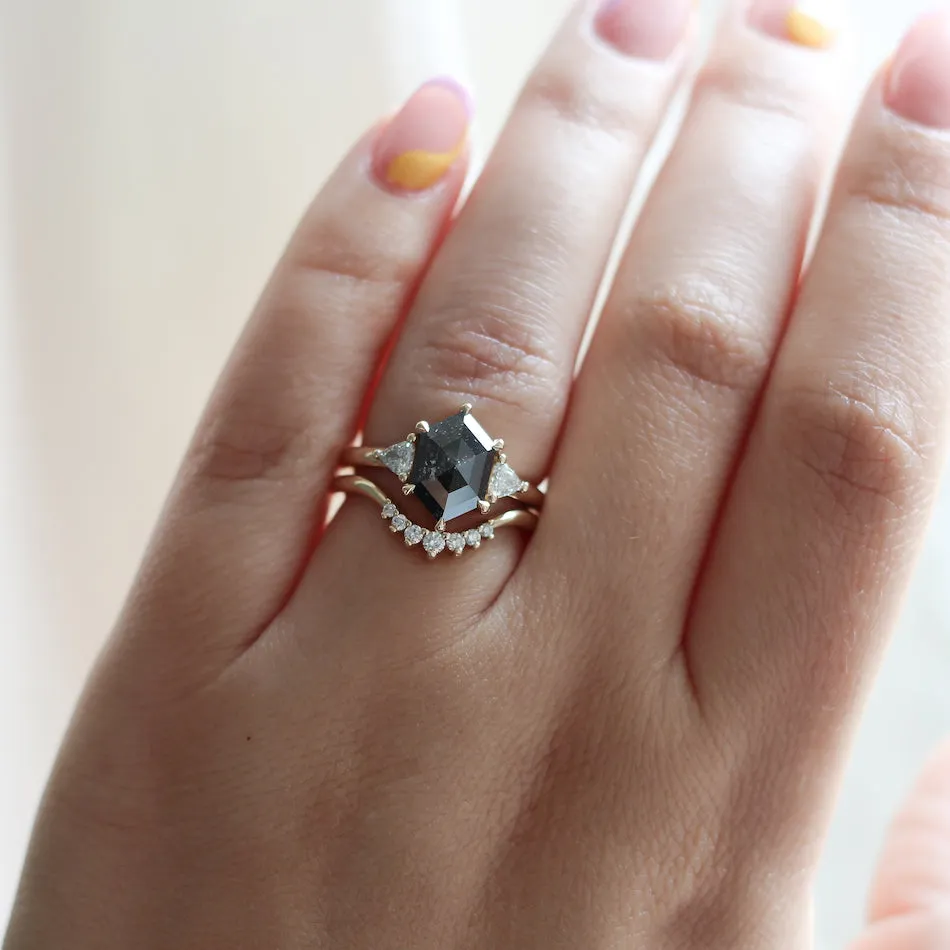 Hexagon Black Diamond Ring