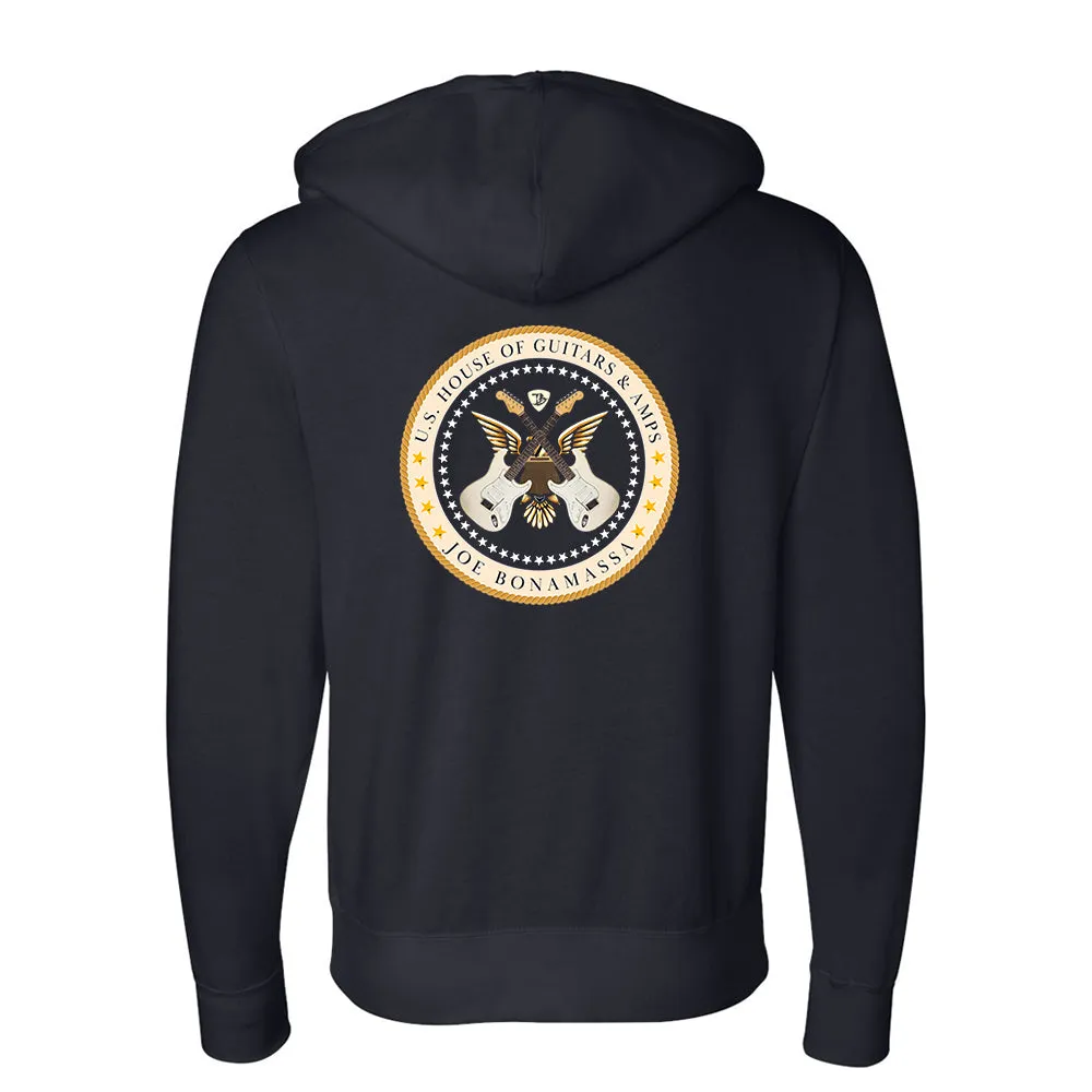 House of Guitars & Amps Crest Zip-Up Hoodie (Unisex)