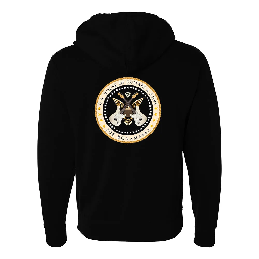 House of Guitars & Amps Crest Zip-Up Hoodie (Unisex)