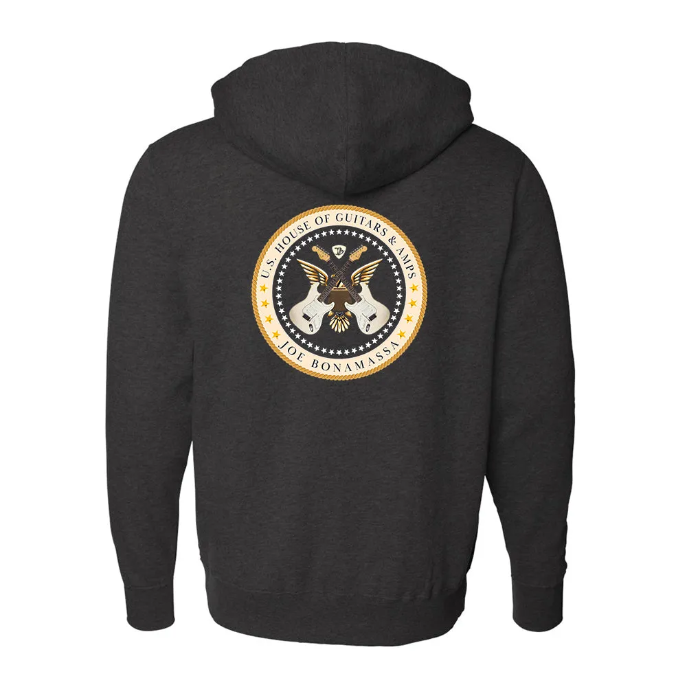 House of Guitars & Amps Crest Zip-Up Hoodie (Unisex)