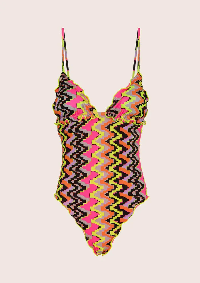 Intero monokini frou frou swimwear.