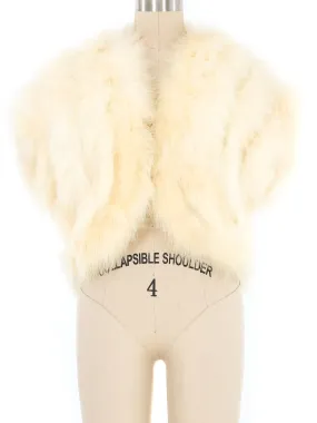 Ivory Cap Sleeve Marabou Jacket