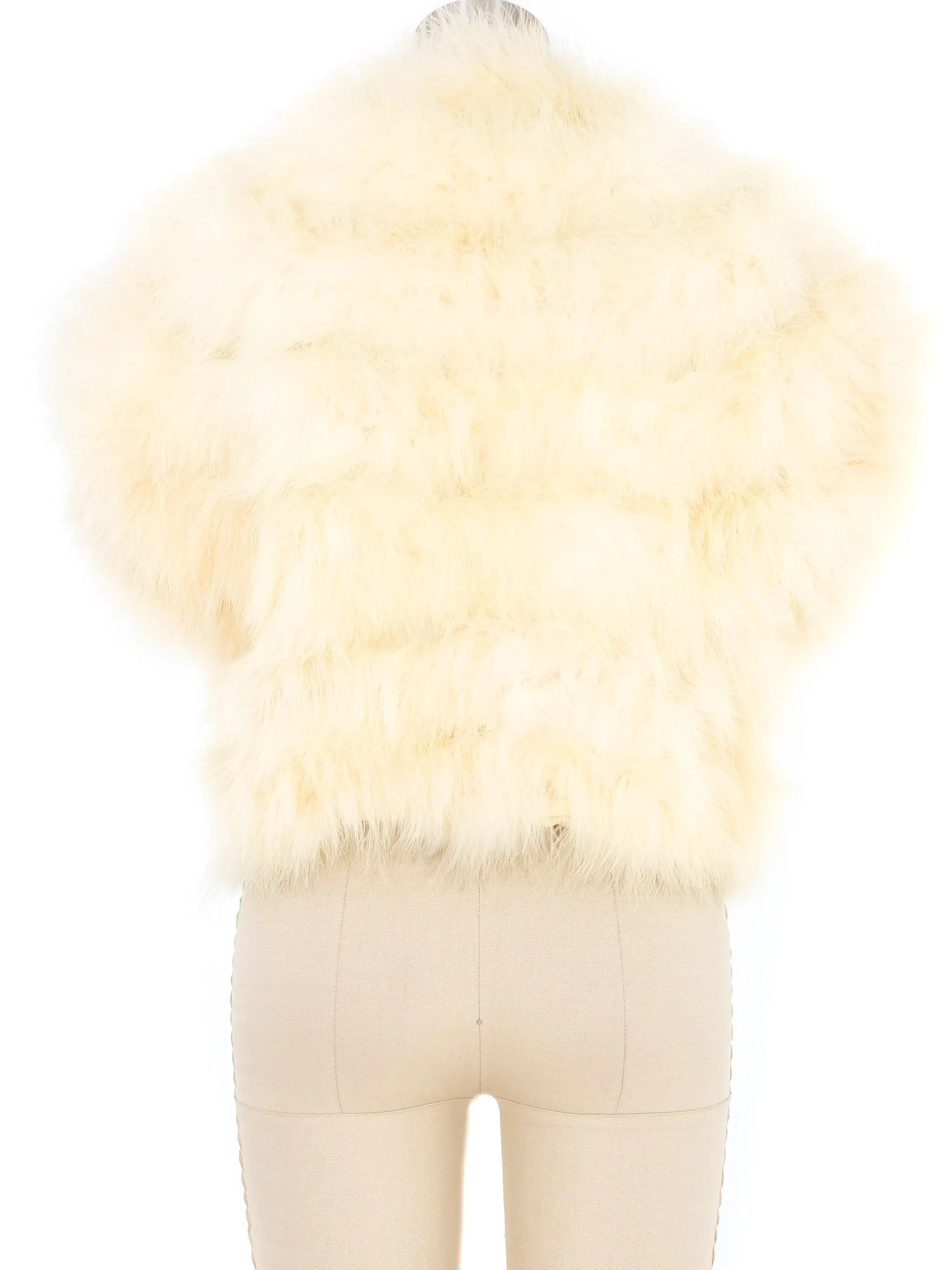 Ivory Cap Sleeve Marabou Jacket