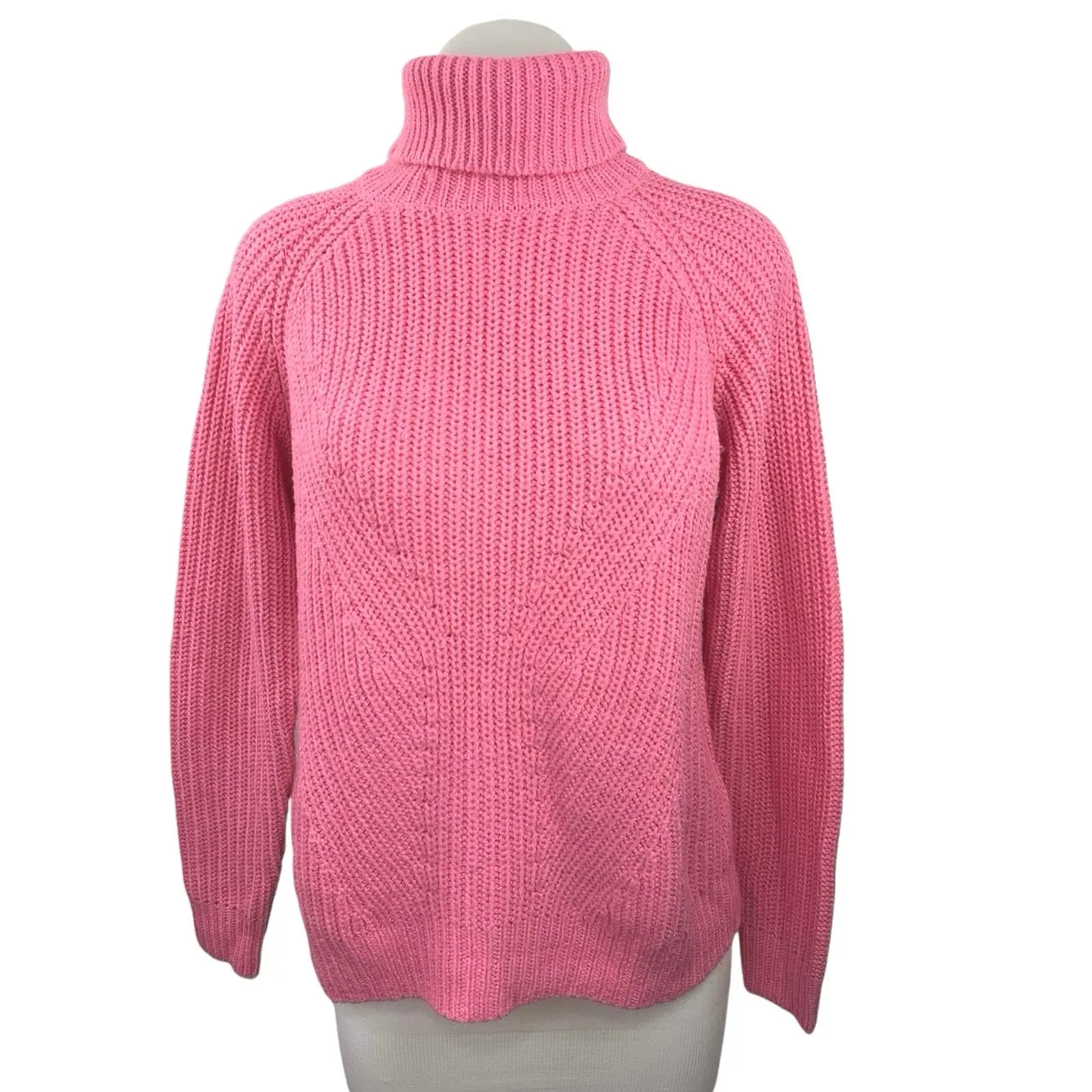 Jacqueline de YONG Women's Pink Turtle Neck Long Sleeve Pullover Sweater Top M