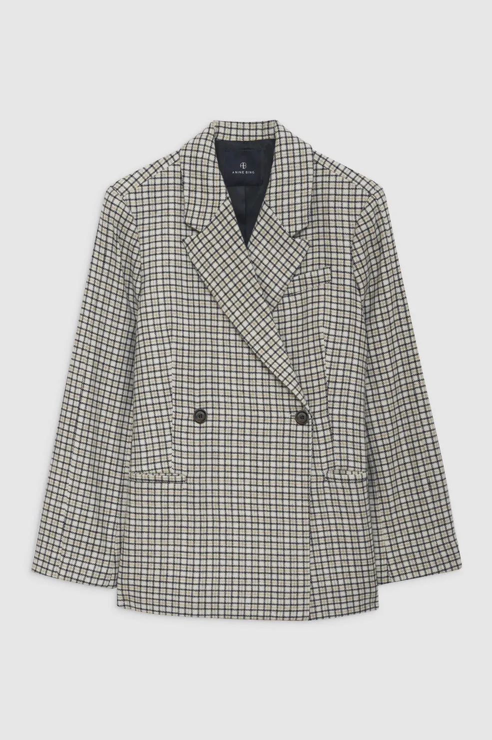 Kaia Blazer - Cream And Tan Check