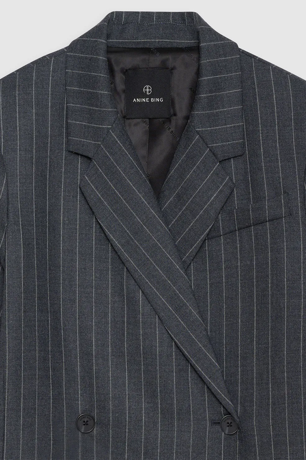 Kaia Blazer - Grey Pinstripe