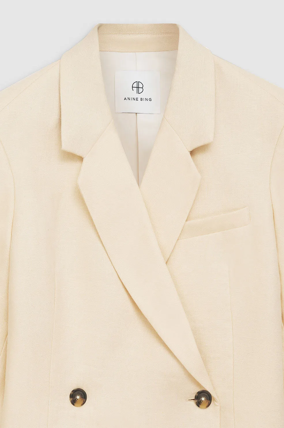 Kaia Blazer - Light Yellow Linen