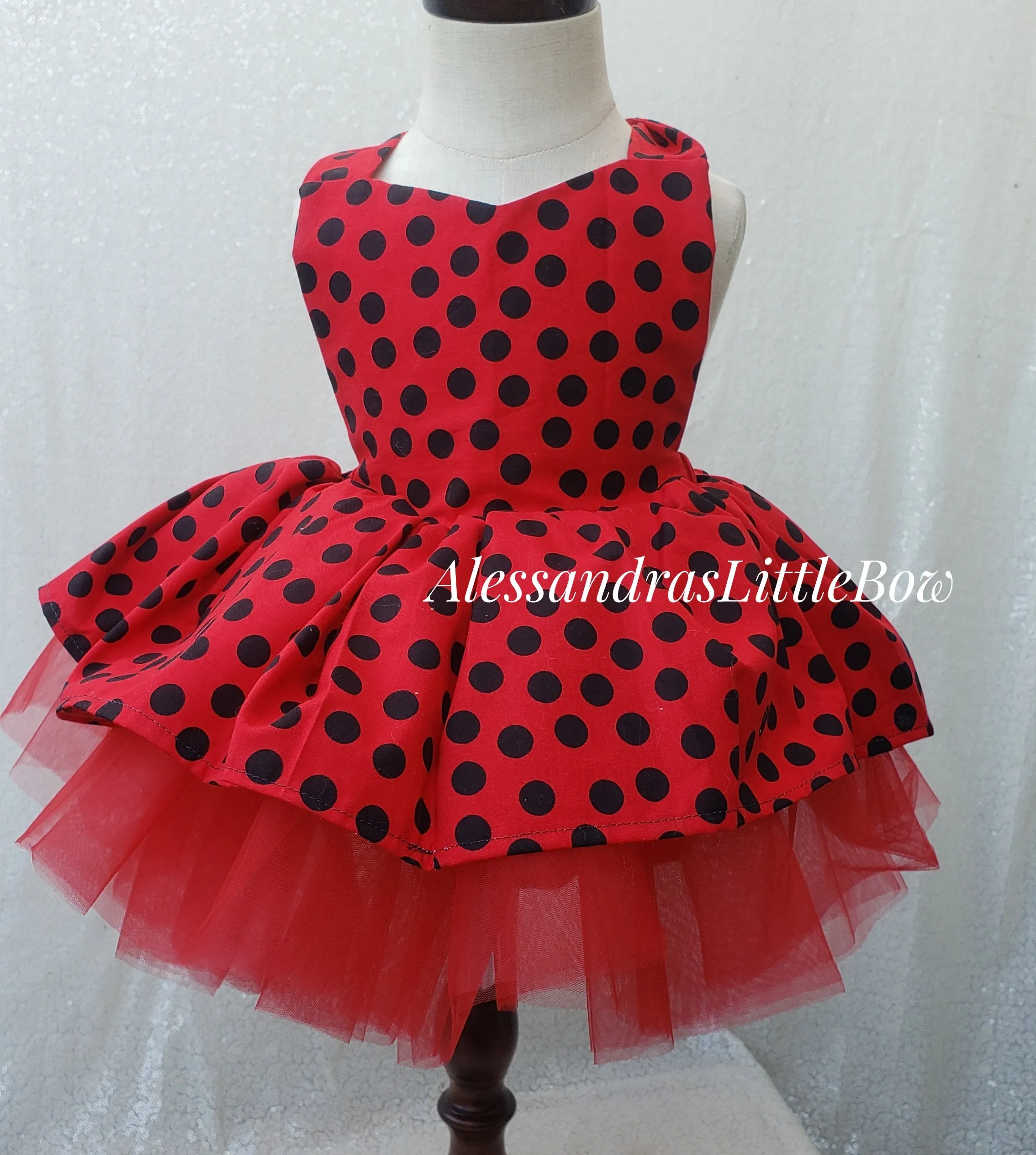 Ladybug skirted tutu romper