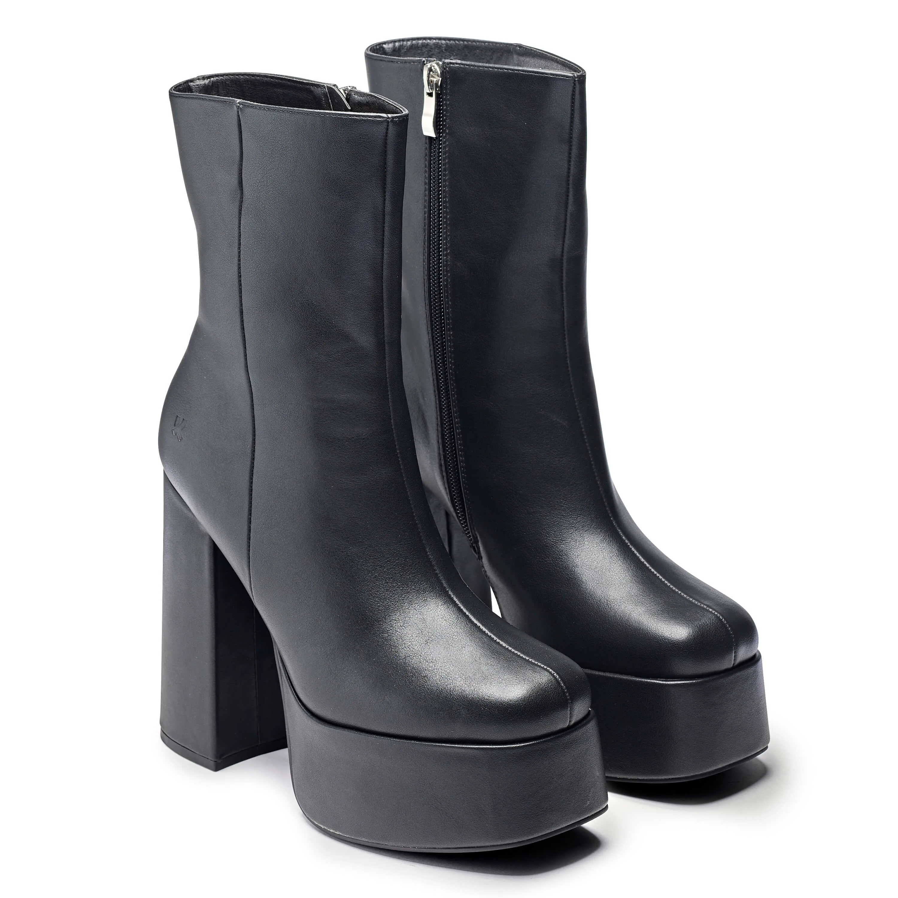 Lexus Black Platform Heeled Boots