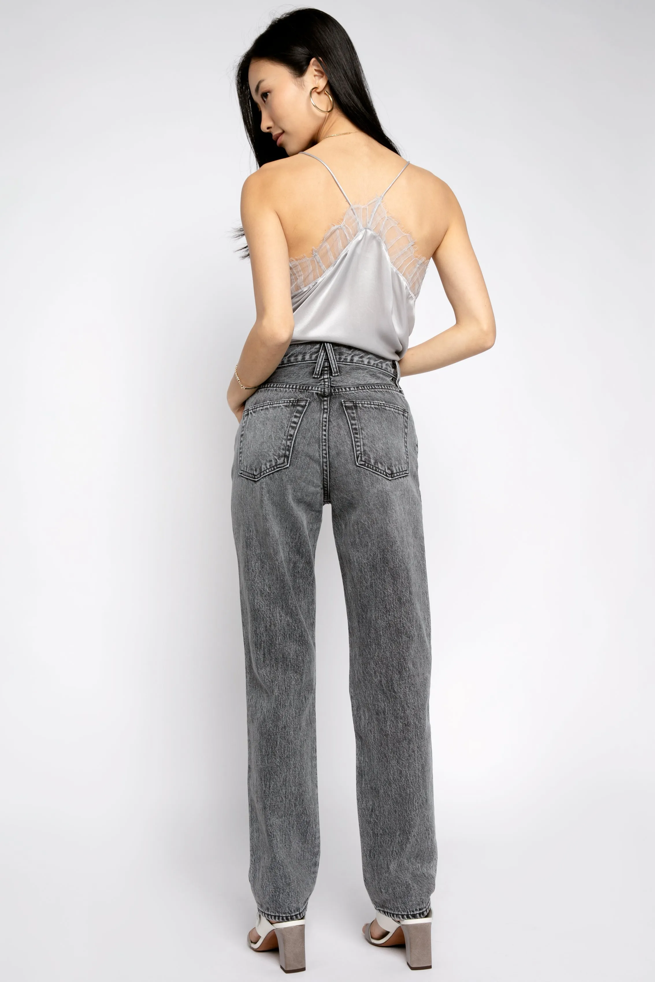 Light Grey Berwyn Silk Camisole