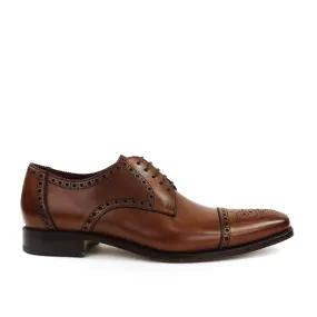 Loake Hazelnut Semi-Brogue Derby Shoes - Foley CD