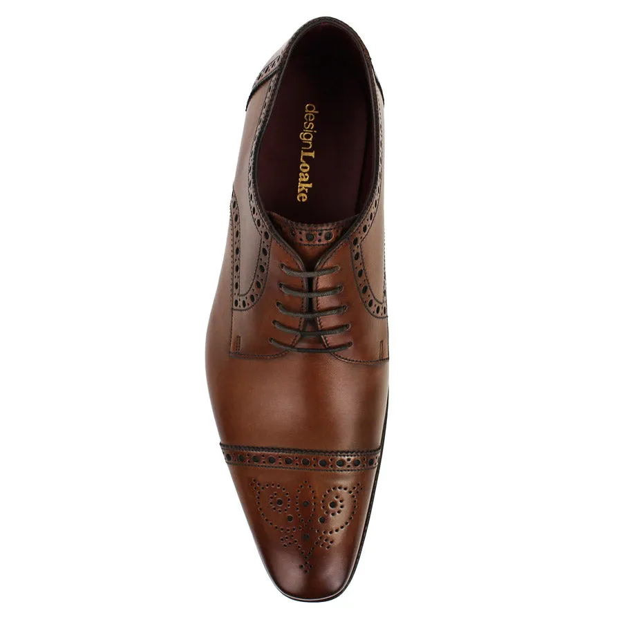 Loake Hazelnut Semi-Brogue Derby Shoes - Foley CD