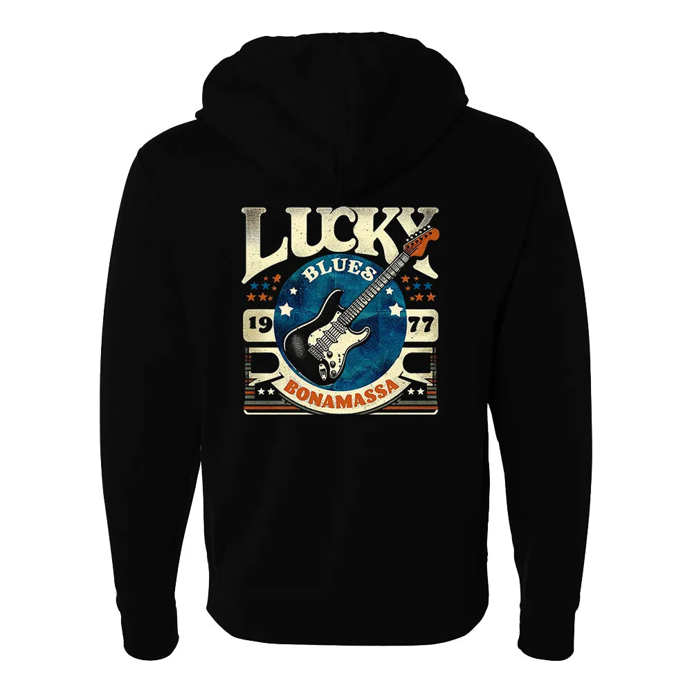 Lucky Blues Strat Zip-Up Hoodie (Unisex)