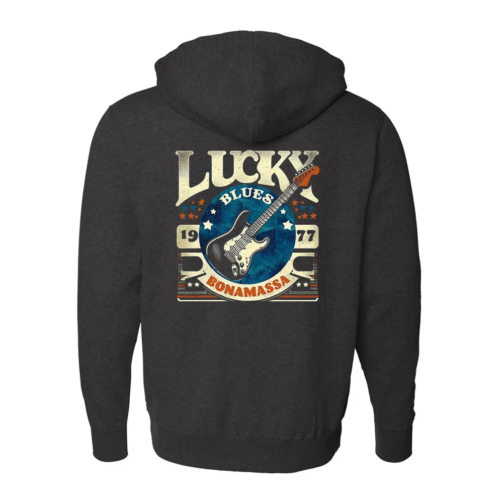 Lucky Blues Strat Zip-Up Hoodie (Unisex)