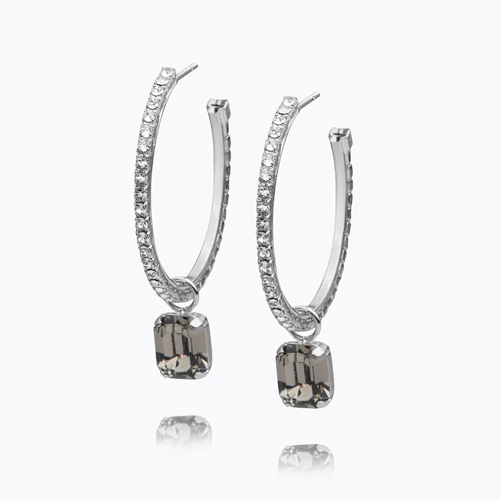 Lydia Loop Earrings / Black Diamond