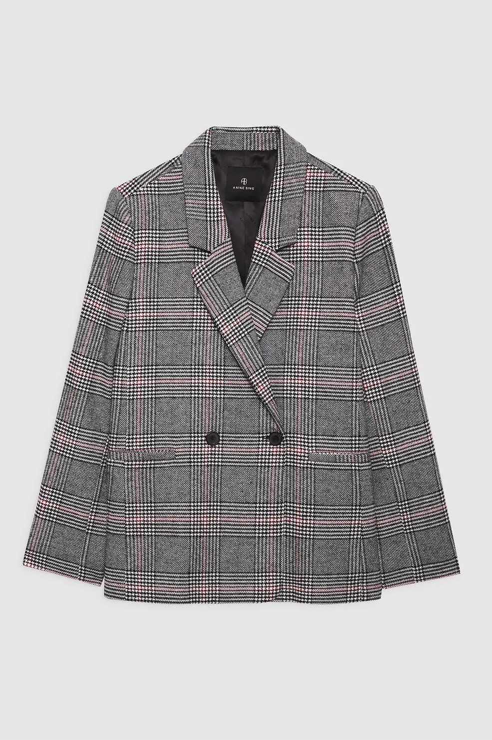 Madeleine Blazer - Grey And Red Plaid