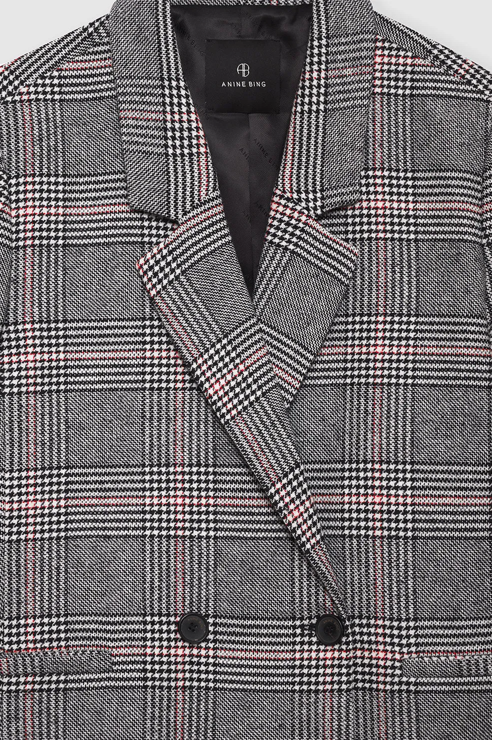 Madeleine Blazer - Grey And Red Plaid