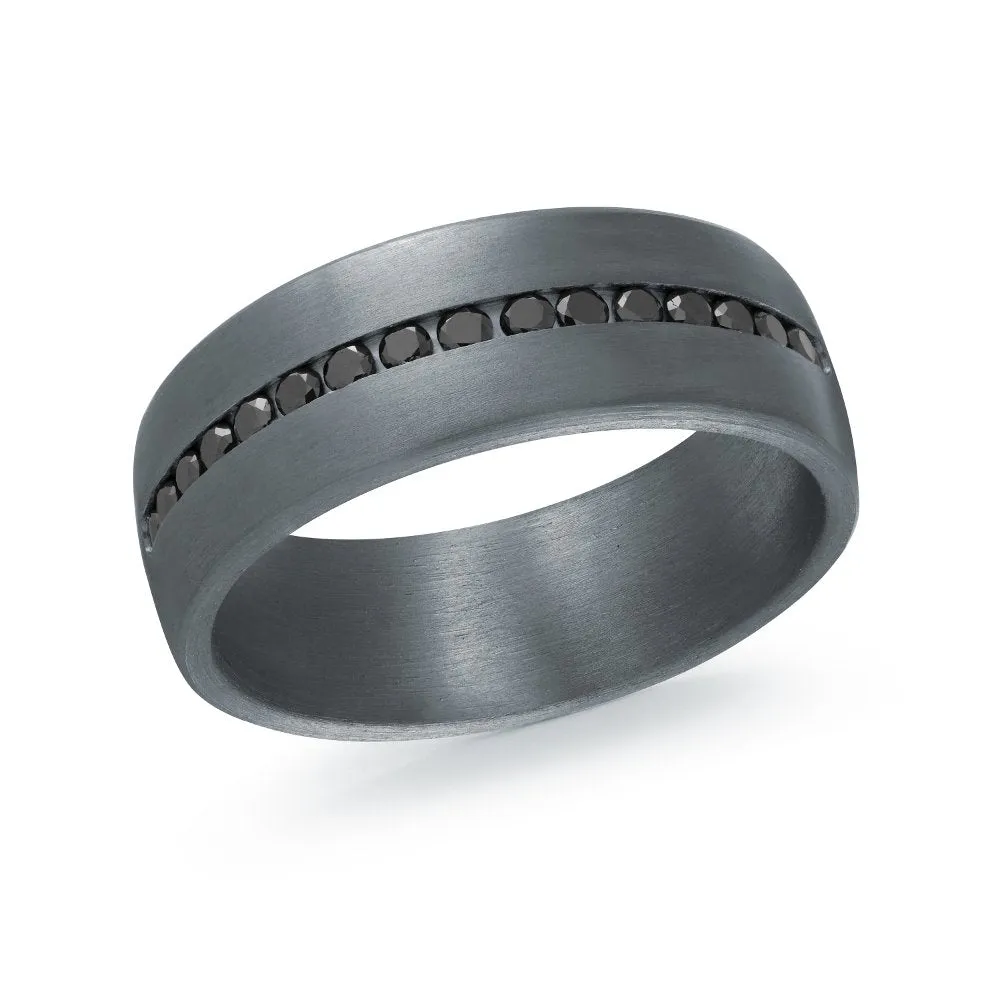 Malo (7mm) Tantulum and (0.40ct) Black Diamond Band