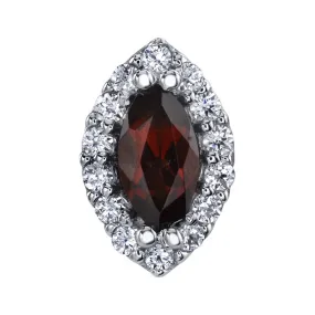 Marquise Altura Threaded End in Gold with Garnet & Diamonds