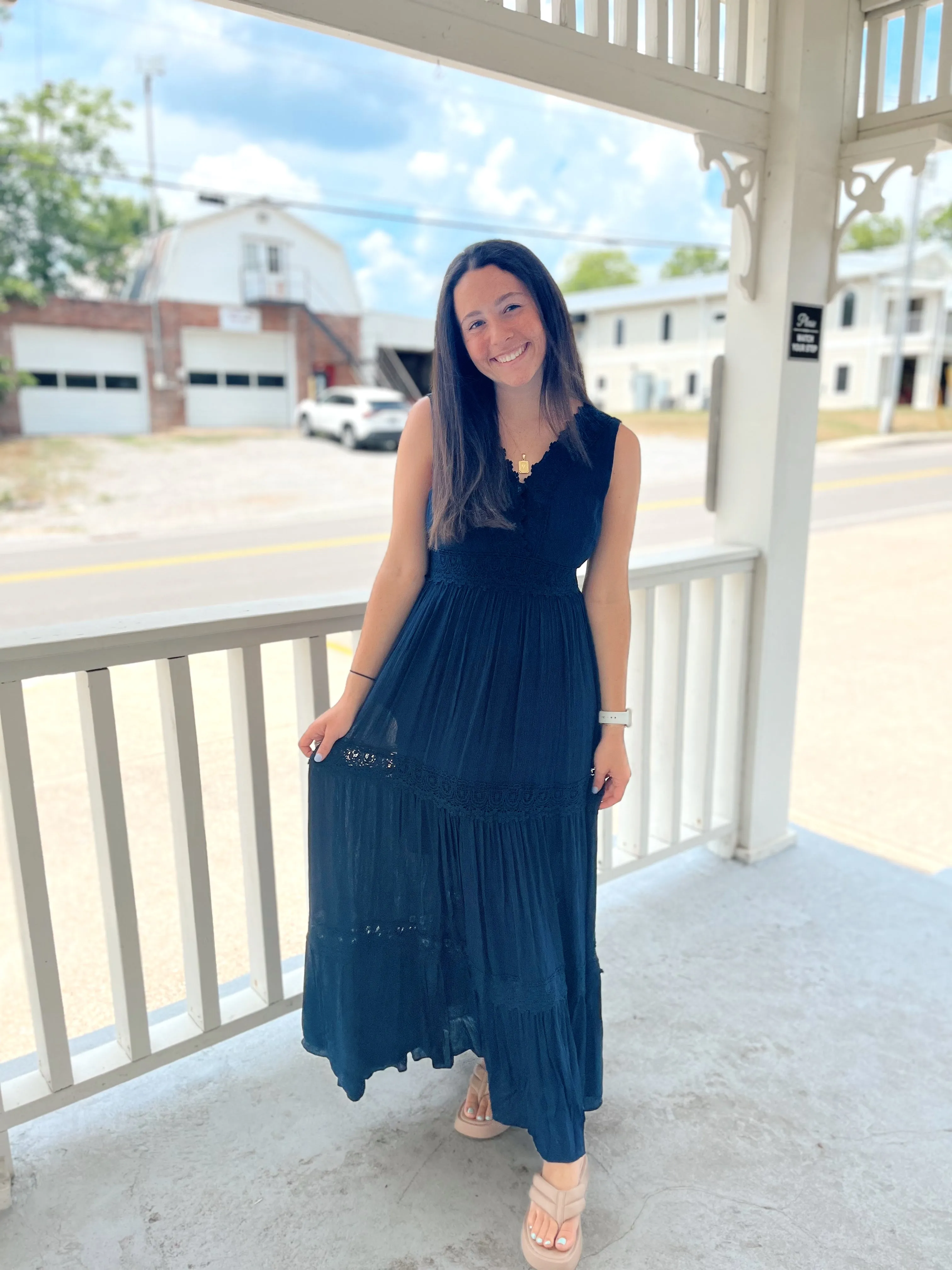 Maxi Dress with Breakthrough Lace