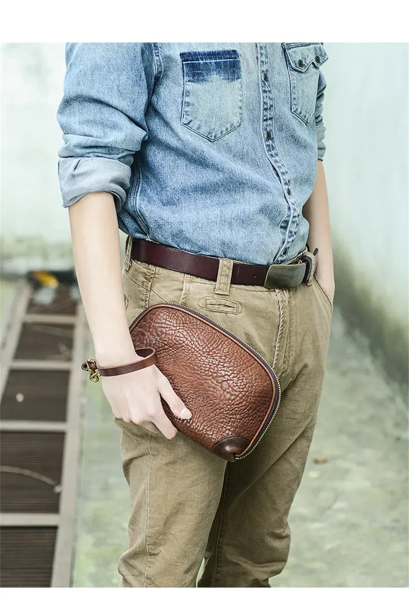 Men's Vintage Casual Luxury Genuine Cowhide Leather Clutch Bag