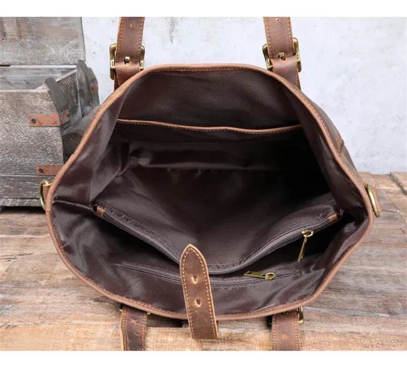 Men's Vintage Large-capacity Cowhide Leather Shoulder Handbag