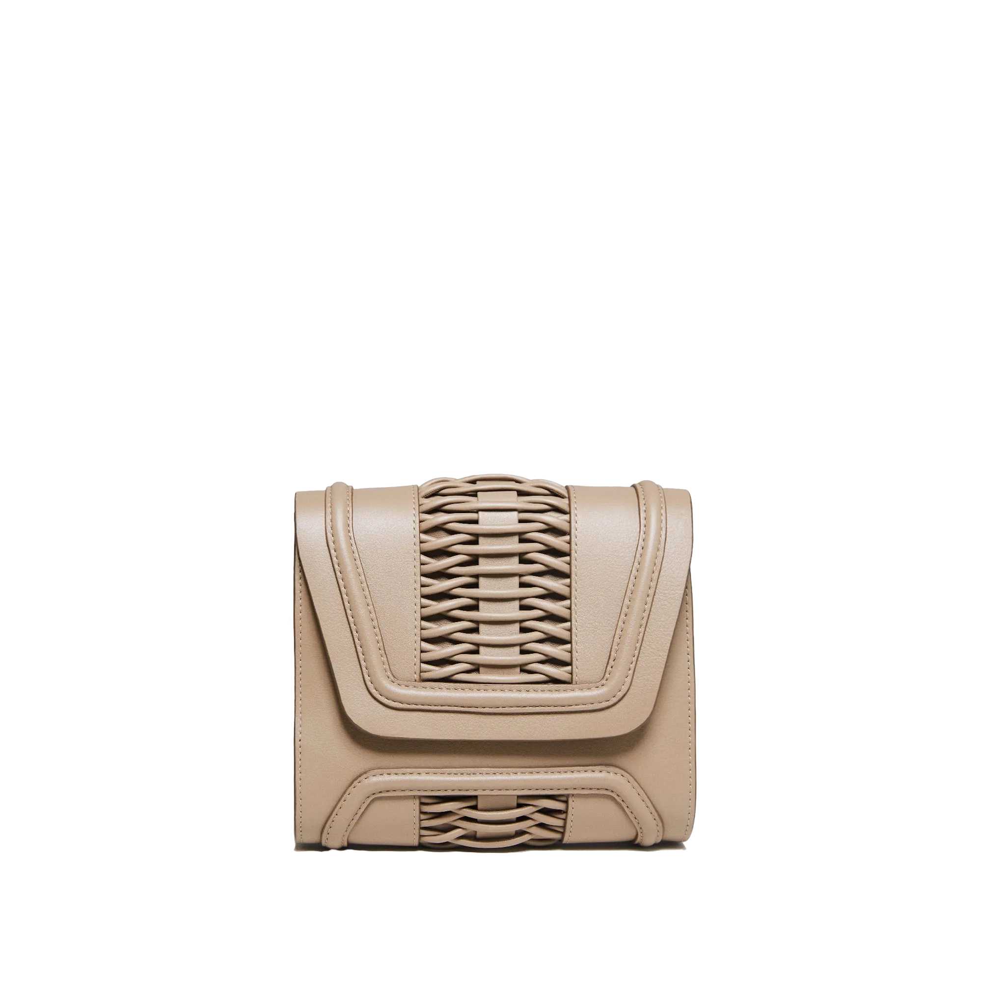 Mini Giovanna taupe braided clutch