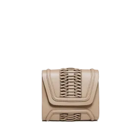 Mini Giovanna taupe braided clutch